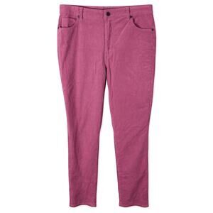 Talbots Corduroy Pants High Waist Straight Leg Hot Pink Micro Whale 12P